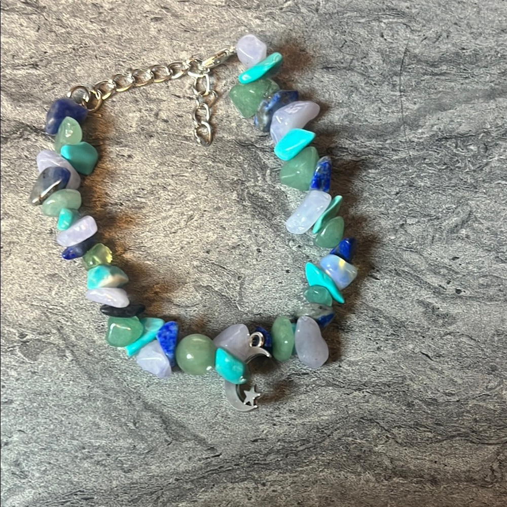 Multicolor Gemstone  bracelet and earrings